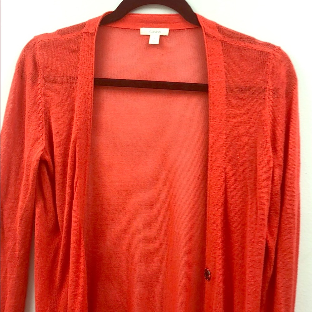 100% COTTON Featherweight poppy ruby red cardigan